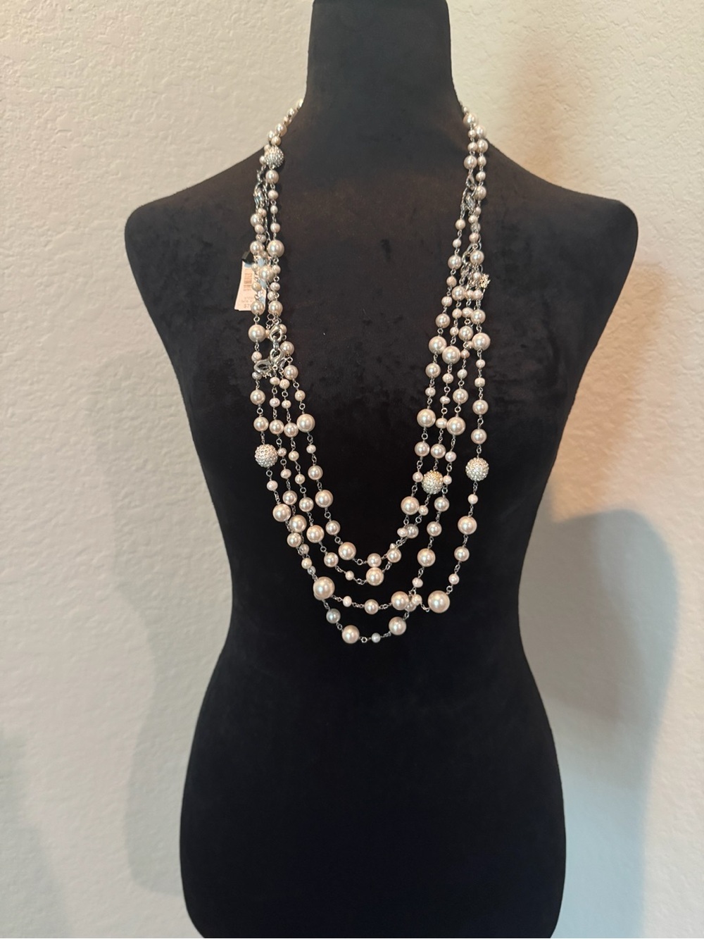 NWT WHBM Faux Pearl 2-in-1 Convetrtible Set Layered Necklace Belt